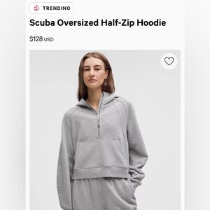 Scuba Cropped Oversized Half-Zip Hoodie